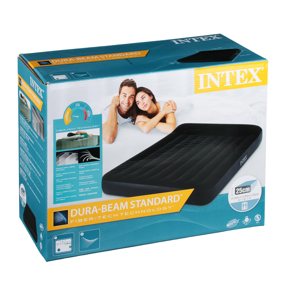 INTEX Матрас надувной PILLOW REST с подголовником, встр.электронасос, 203x152x25см, до 272кг, 64150 - #2