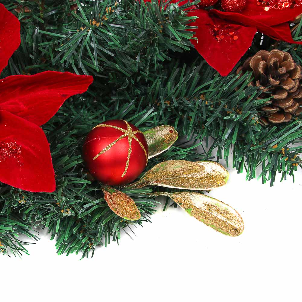 Украшение интерьерное Сноубум новогоднее, красный с золотом, 61 см - #2