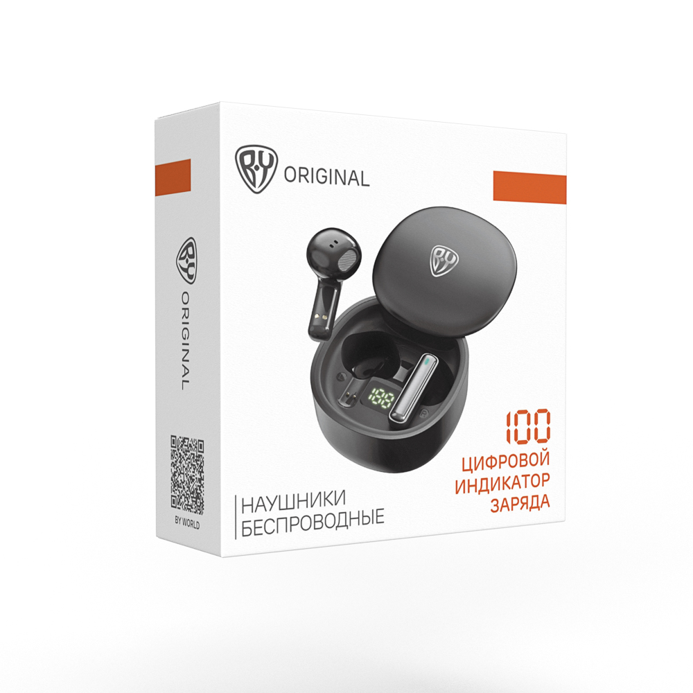 Наушники беспроводные TWS BY Rekme, индикатор заряда, вкладыши, 30/250 мАч, BT5.3, черный - #2