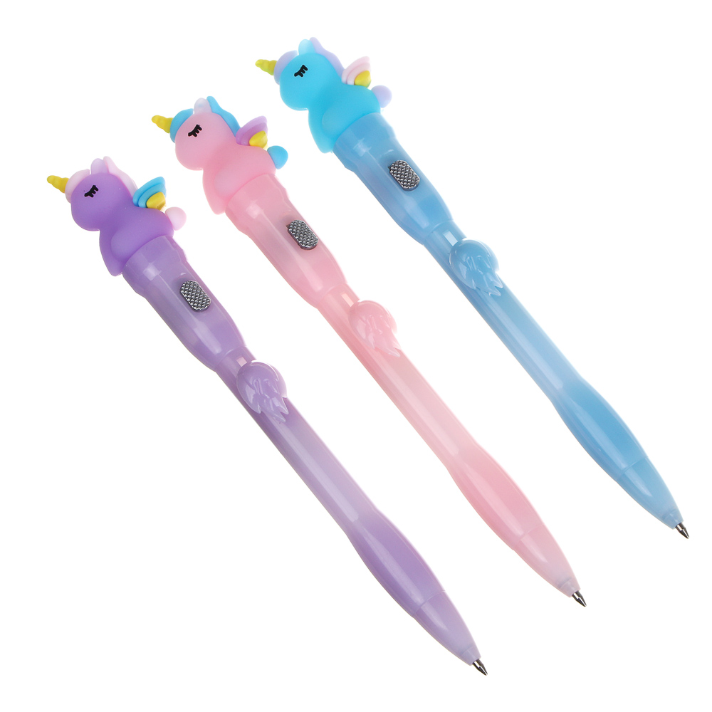 Ручка шариковая синяя с проекцией "Единорог", 3 дизайна, шоу-бокс - #1