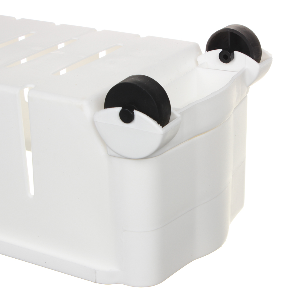 VETTA Этажерка узкая напольная на колесиках, 54х12х72см,3 полки с бортиками, пластик, белая - #4