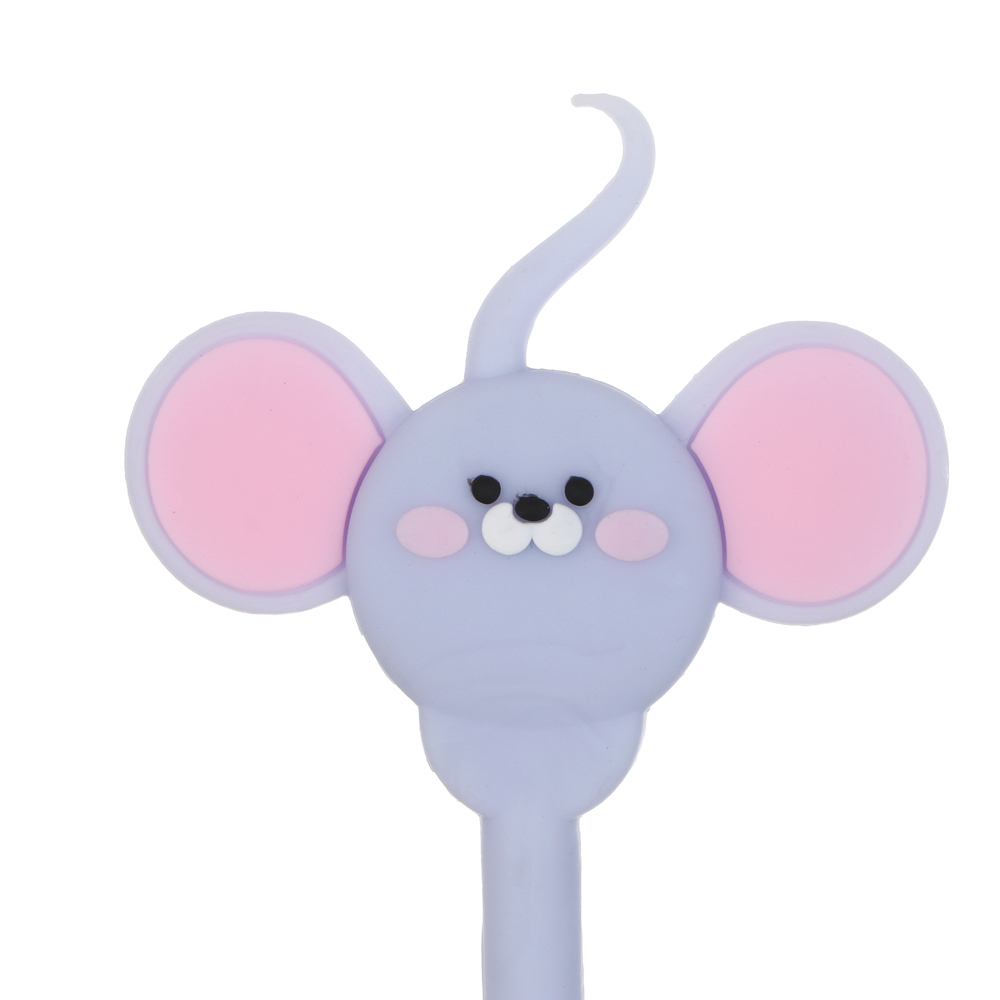 Ручка гелевая синяя "Мышки", силиконовый корпус, 4 вида, шоу-бокс - #4