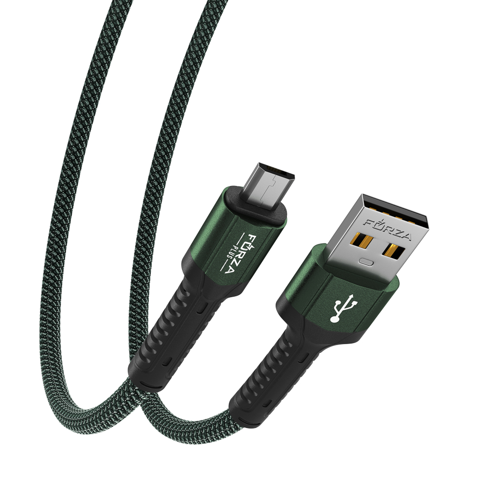 FORZA Кабель для зарядки Вернисаж microUSB, 1м, Быстрая зарядка 2.4А, 12W, тканевый , 3 цвета - #11