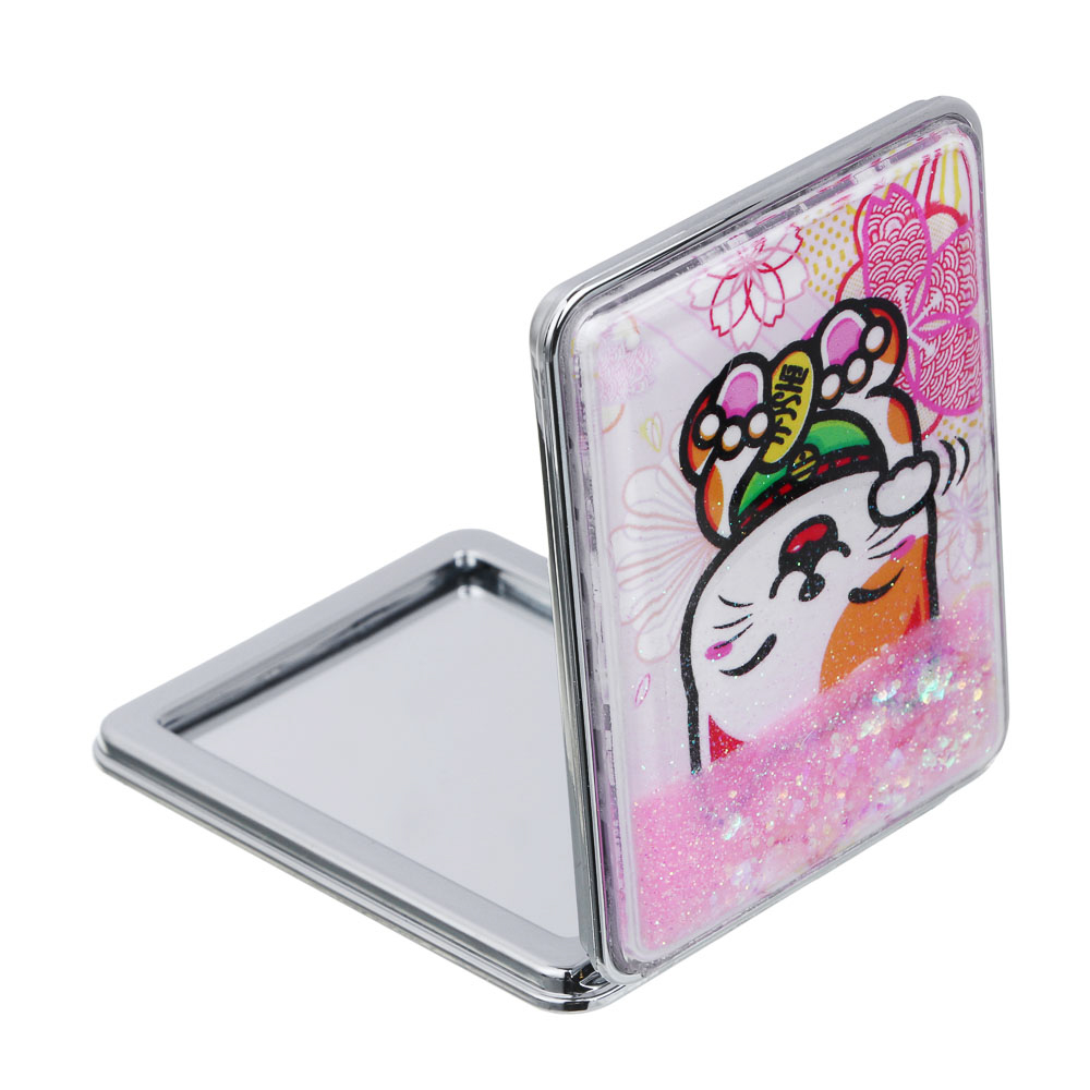 ЮНИLOOK Зеркало карманное, пластик, стекло, 8х5,8см, 6-12 дизайнов - #4