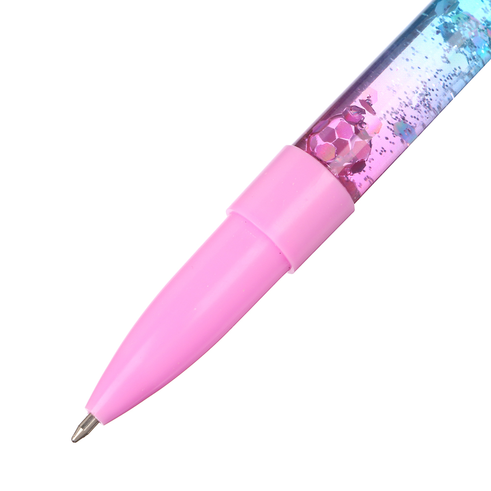 ClipStudio Ручка шарик. синяя,с фигуркой в форме фламинго и плавающими блестками,19см,пласт.,4 диз. - #4