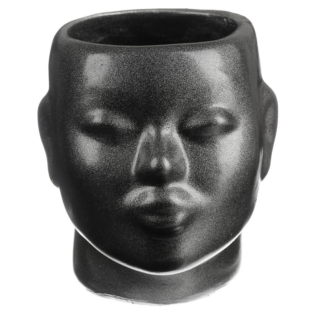 Кашпо цветочное Нефертити, 16x19см, гипс, мокрый асфальт - #2