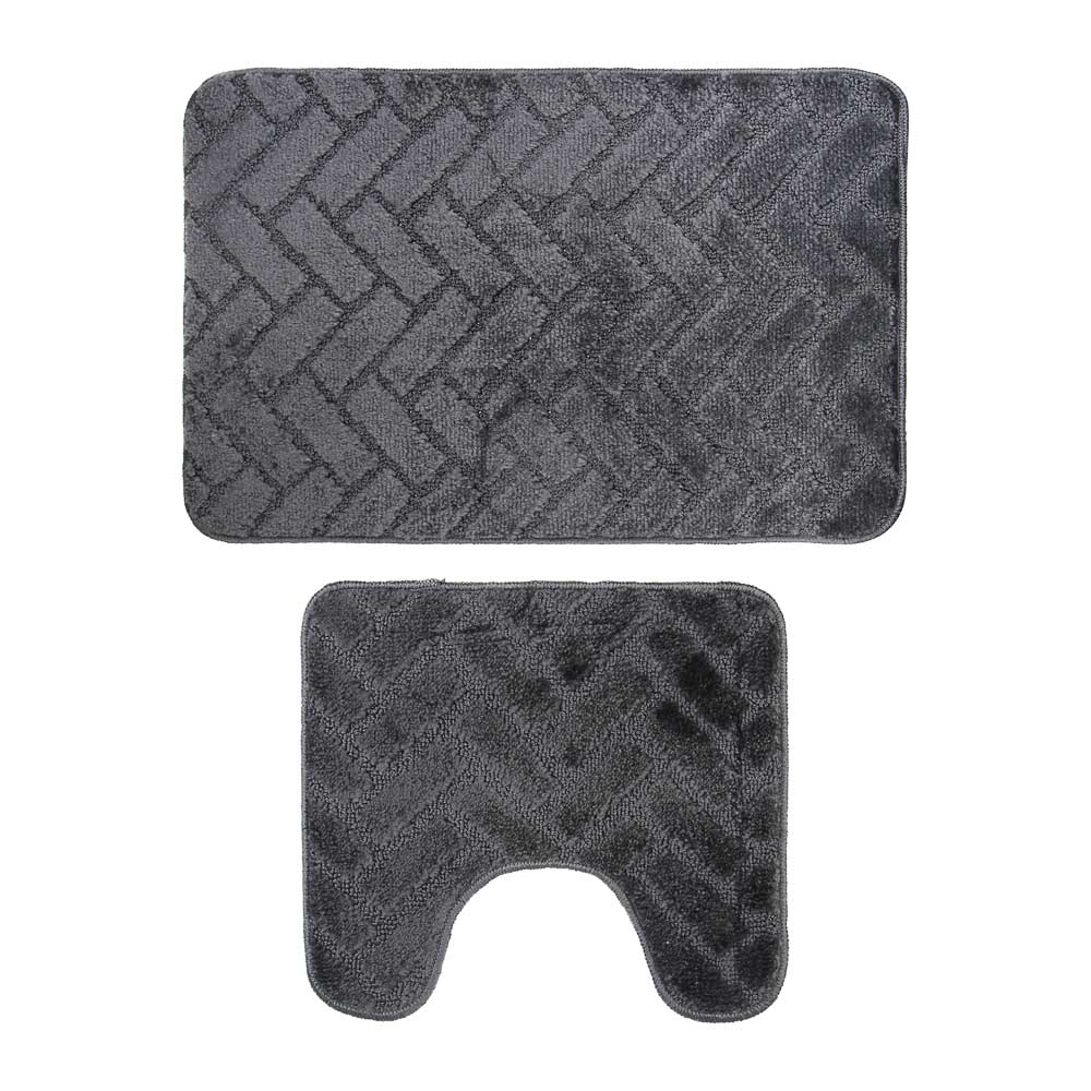 Набор ковриков для ванной  тм VETTA Concrete, жаккард полипропилен 650г/м², 40х45см+75х45см 2 цв. - #2