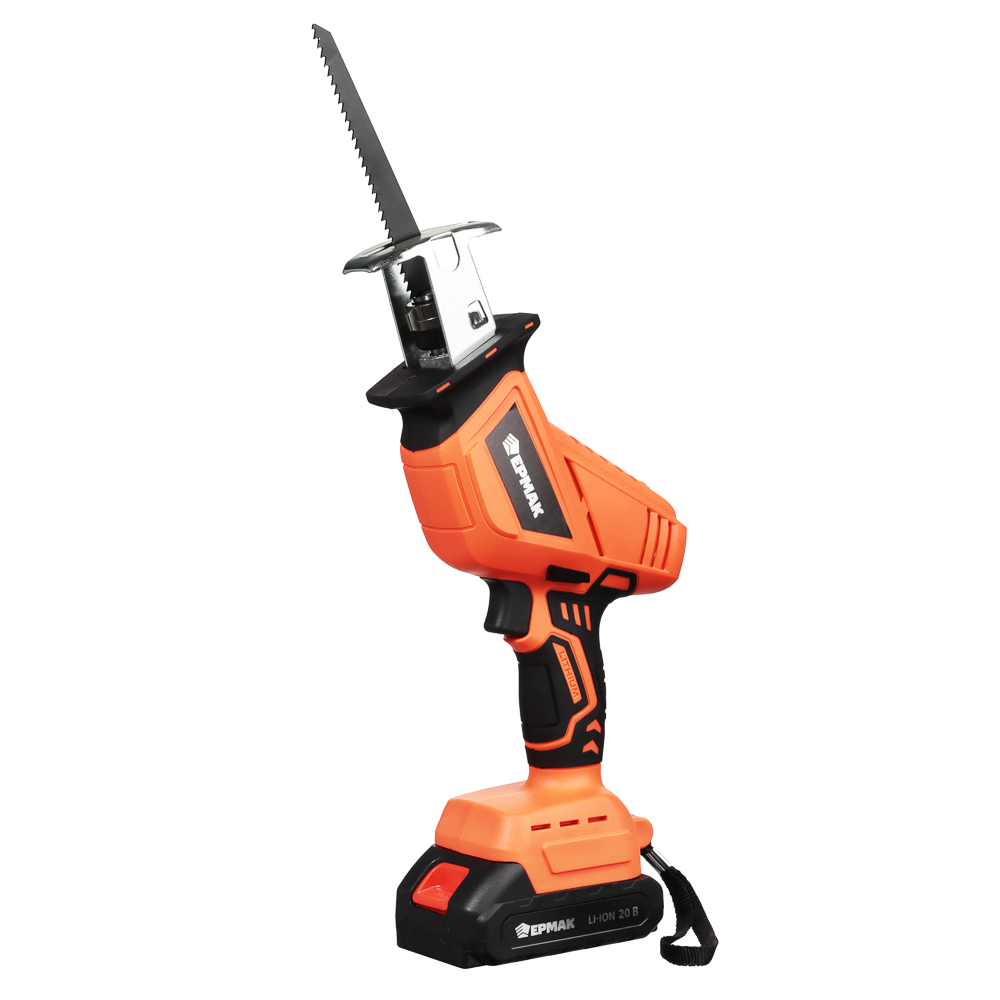 ЕРМАК Пила сабельная на АКБ 20В, 2,0А Li-ion (1шт) з/у, 0-3000 ход/мин, (ONE) - #1