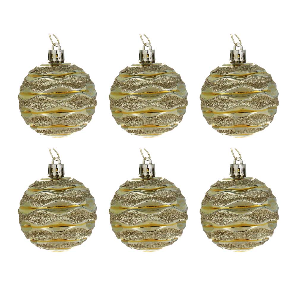 СНОУ БУМ Набор шаров 6 см, 6 шт, золото, 26-197 - #1