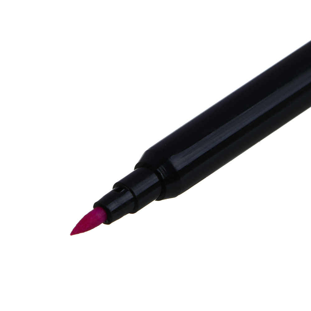 СlipStudio Фломастеры-кисточки 12 цв. "Альфа", с прозрачным колпачком, черный корпус, смываемые - #5