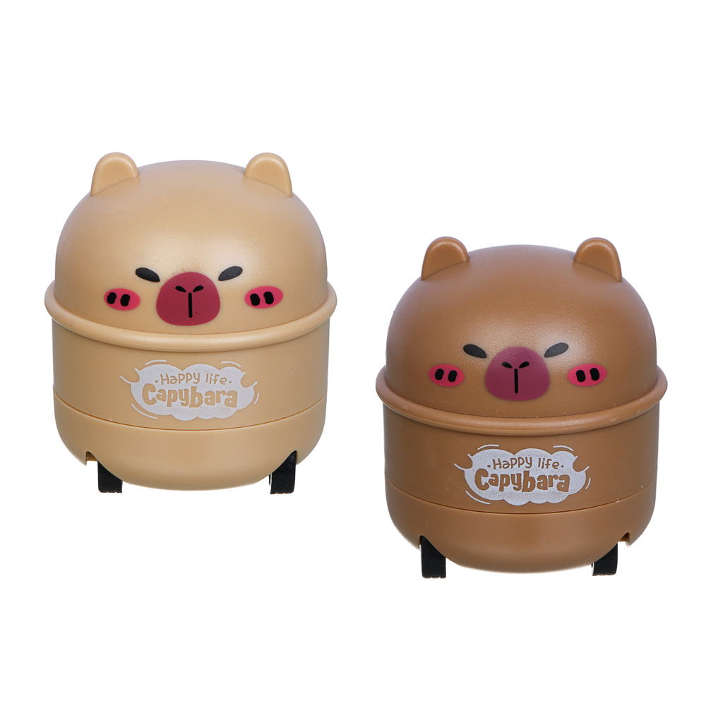 Точилка с контейнером "Капибара", на механических колесиках, 2 дизайна, шоу-бокс - #1