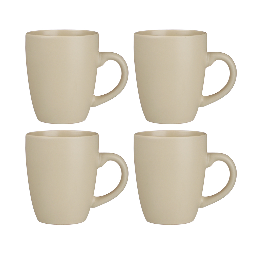 MILLIMI Набор стол.посуды 16пр(тар26см*4, тар20см*4, салатн650мл*4, кружка340мл*4) керамика, кремовы - #8