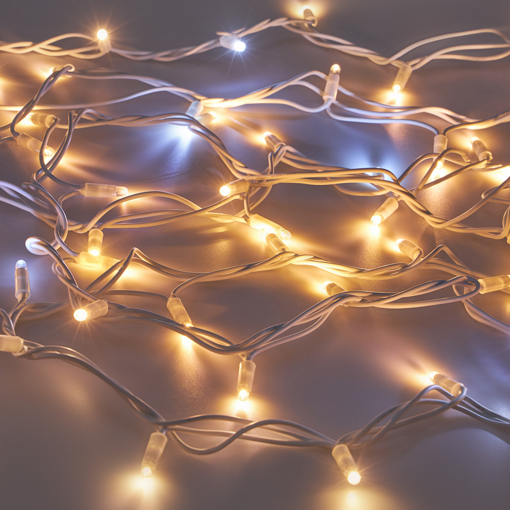 BY Эл.гирлянда вьюн уличный, 10м, 100LED, шампань, мерцание белым, ПВХ белый, коннект,IP65,220В - #8