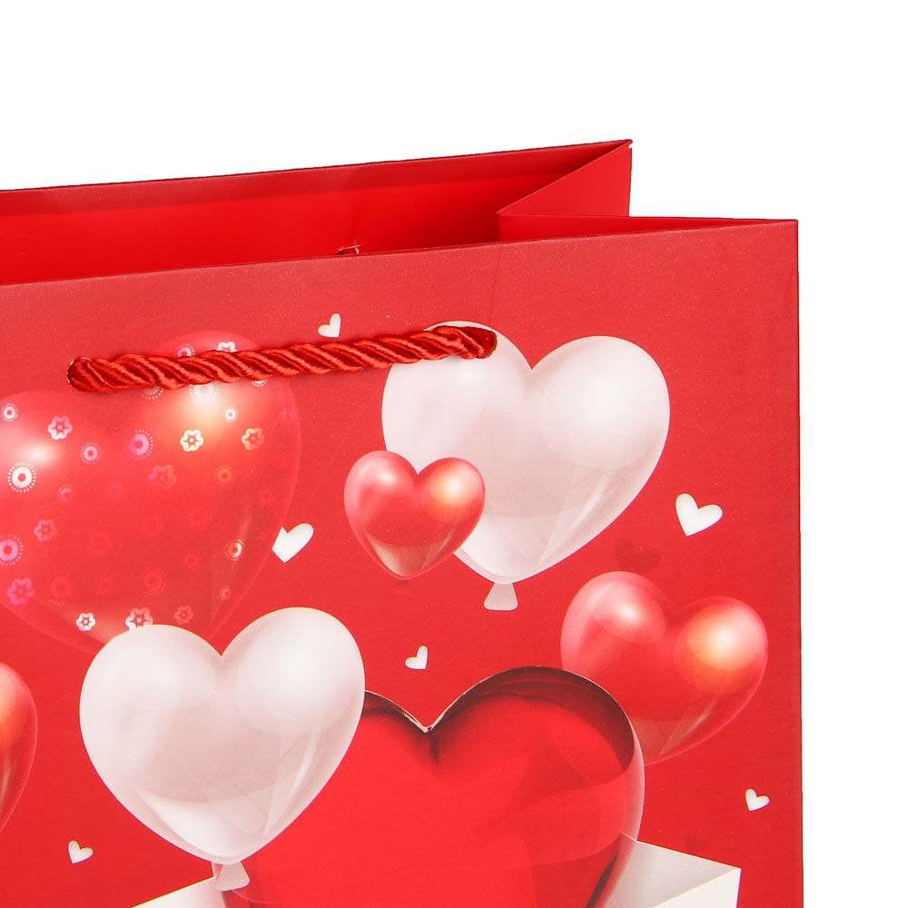 Пакет подарочный бумажный тм LADECOR M 18x23x10 см, "Сердце" арт 1, 4 дизайна - #3