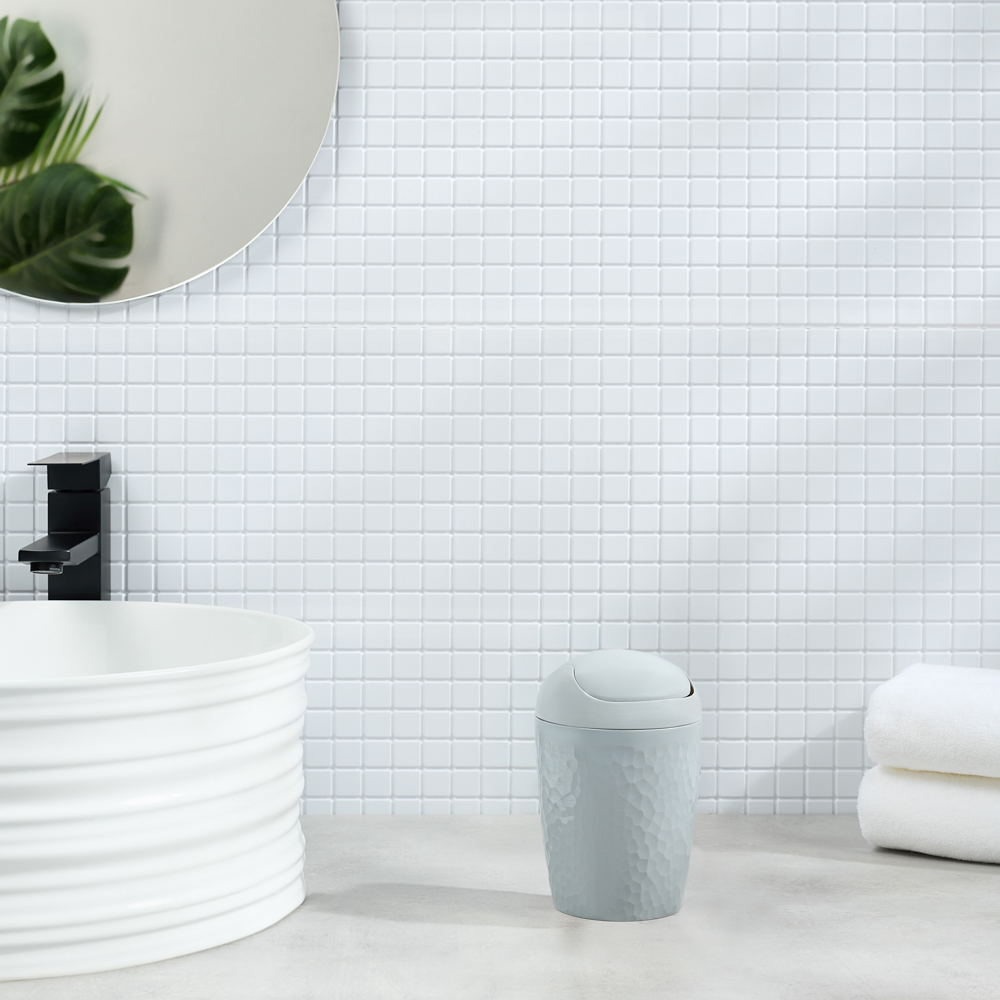 Контейнер для мусора настольный 1л, Luna, пластик, серый - #6