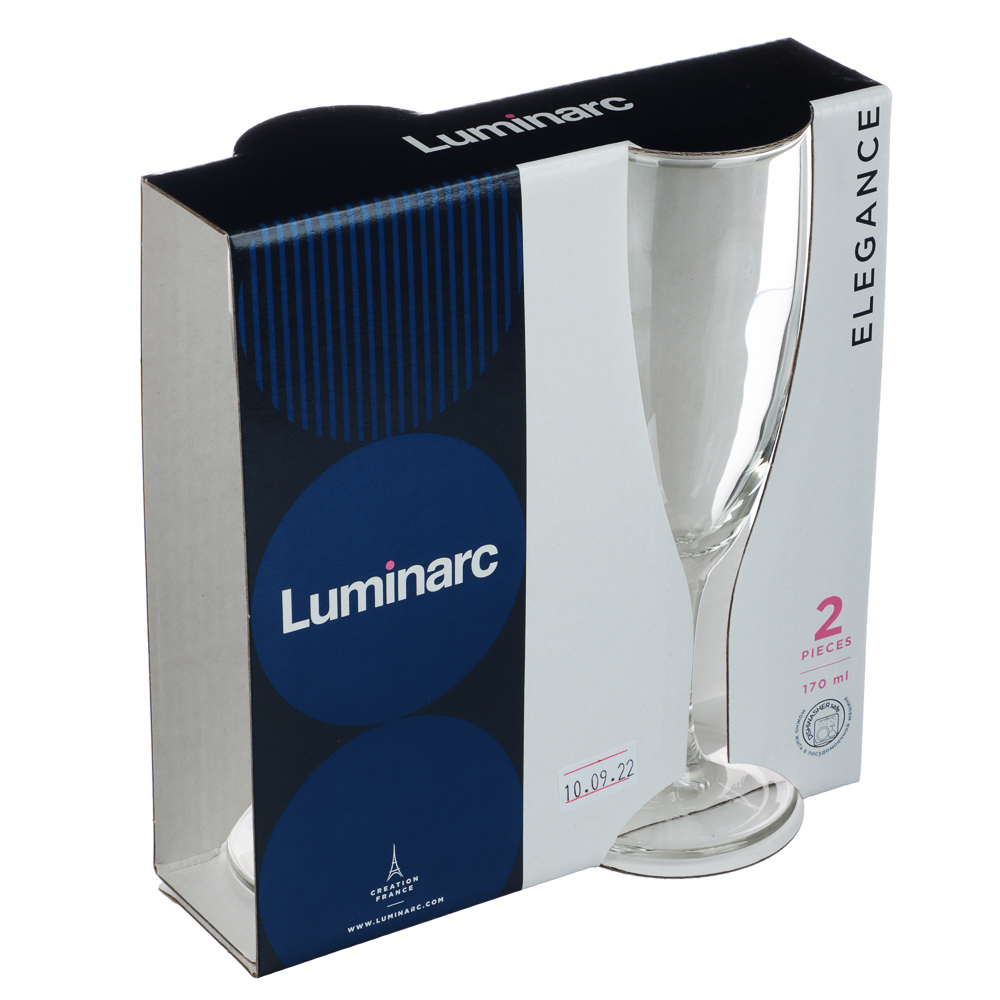 Набор бокалов для шампанского Luminarc "Элеганс", 2 шт, 170 мл - #3