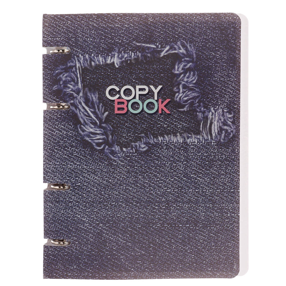 Тетрадь на кольцах А5, 80 л., клетка, обложка пластик, белый блок, микс - #2