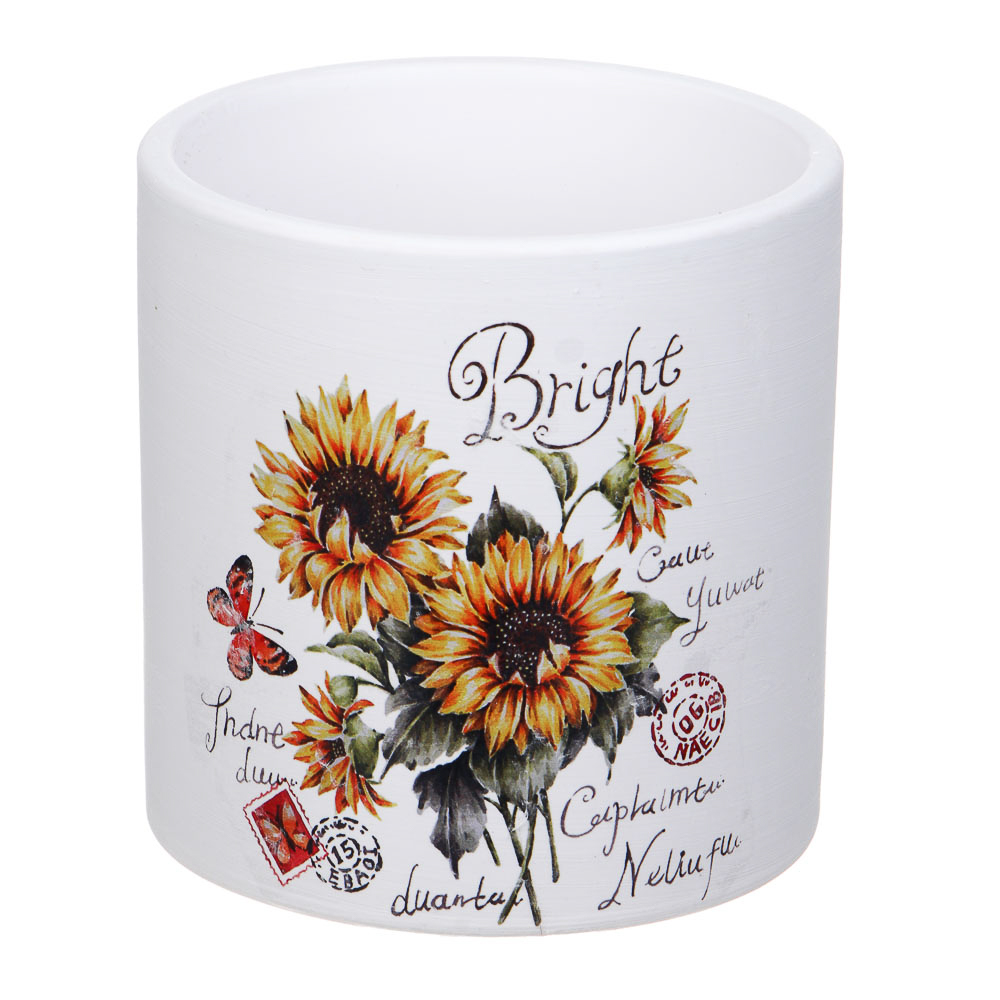 INBLOOM Кашпо Цветы 10х10см, керамика - #9