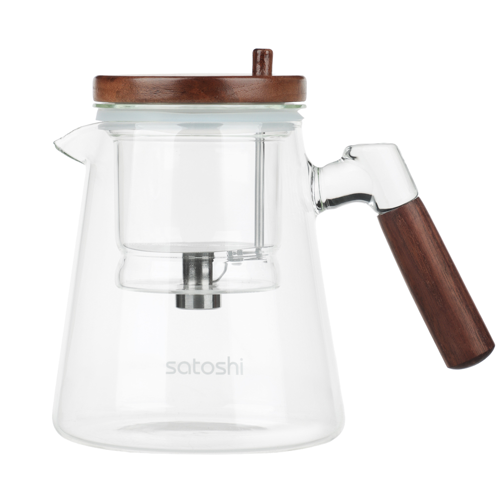 Чайник заварочный тм SATOSHI 900 мл Гунфу, с деревянной крышкой - #1