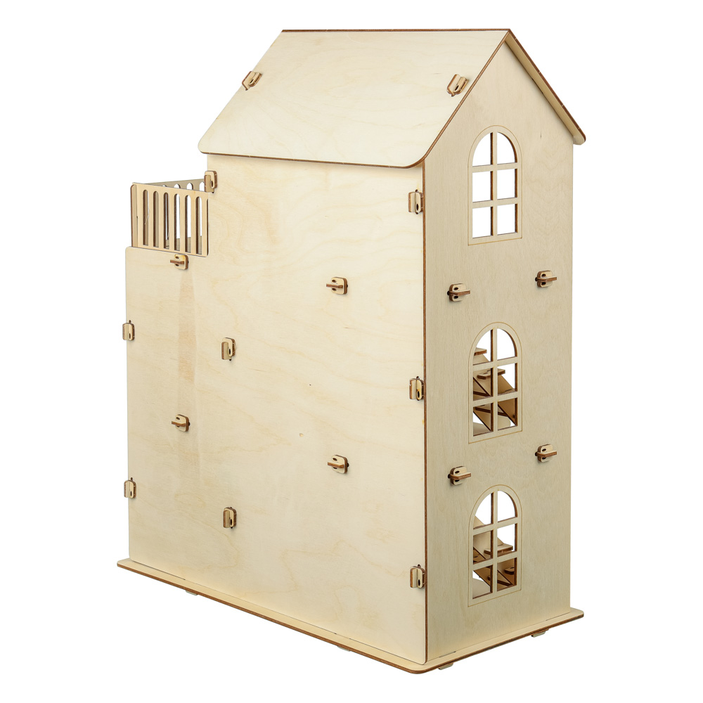 ИГРОЛЕНД Дом для кукол, без мебели, 59 дет., фанера, упак.49х20х38см, D-01 - #5