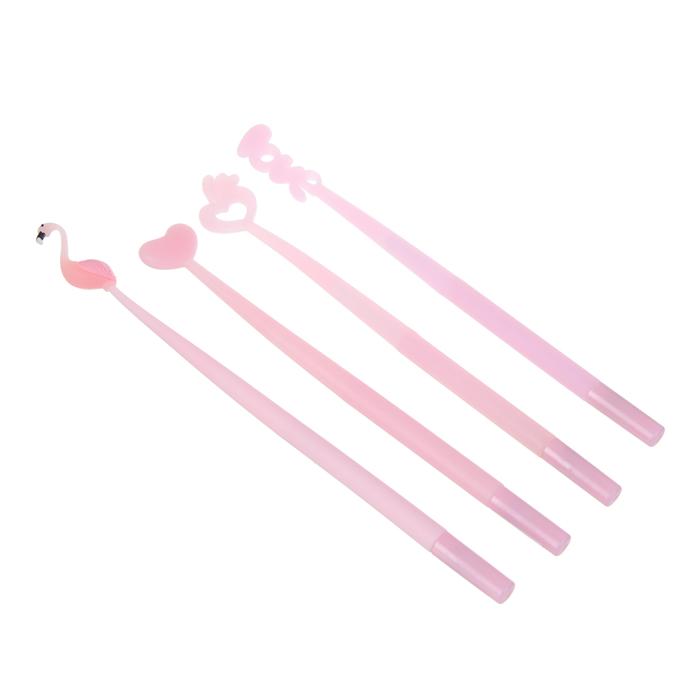 Ручка шариковая синяя, "Нежные истории", гибкий корпус, 4 дизайна, шоу-бокс - #1