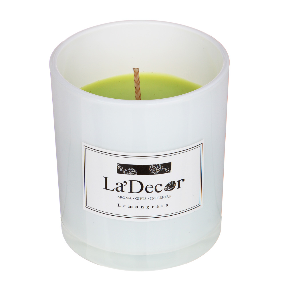 Свеча ароматическая LADECOR, черный/белый, 7x8 см, 280 г - #5