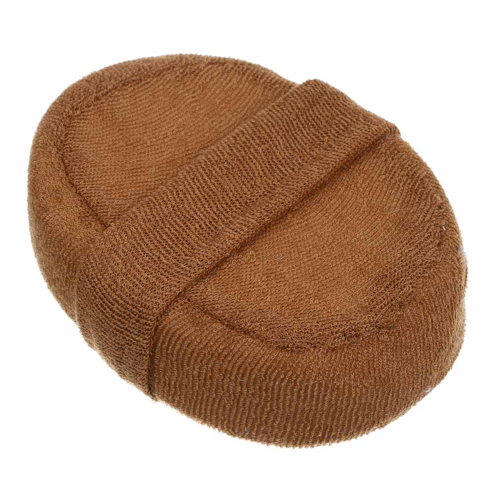 ЮL Мочалка банная объемная овальная на поролоне, рами, хлопок, 14,5х11х4,5см, 3 цвета, МЭ24-01 - #4