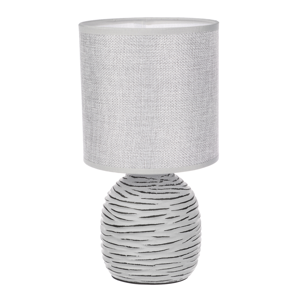 Светильник переносной настольный BY Мадрид, 25 см, Е14, 40 Вт, 230 В, керамика, текстиль, серый - #3