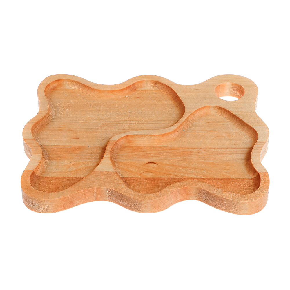 Менажница "Волна", 2 секции, 23х18х1,8см, дерево - #2