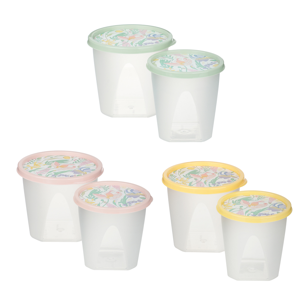 Ботаника Набор контейнеров круглых 0,6л+1,0л, пластик, 3 цвета - #1