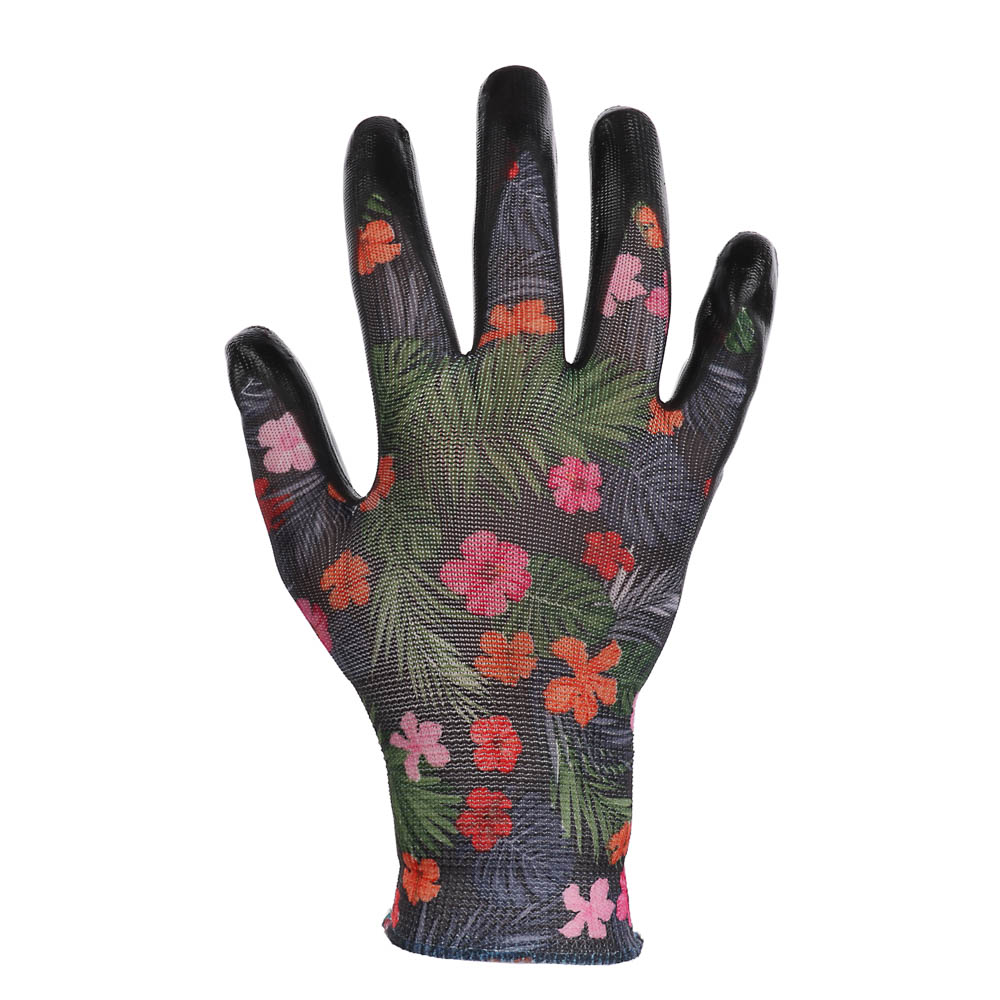 INBLOOM Перчатки садовые с нитриловым полуобливом, полиэстер, 9 размер, 23см, 31г, цветные - #2