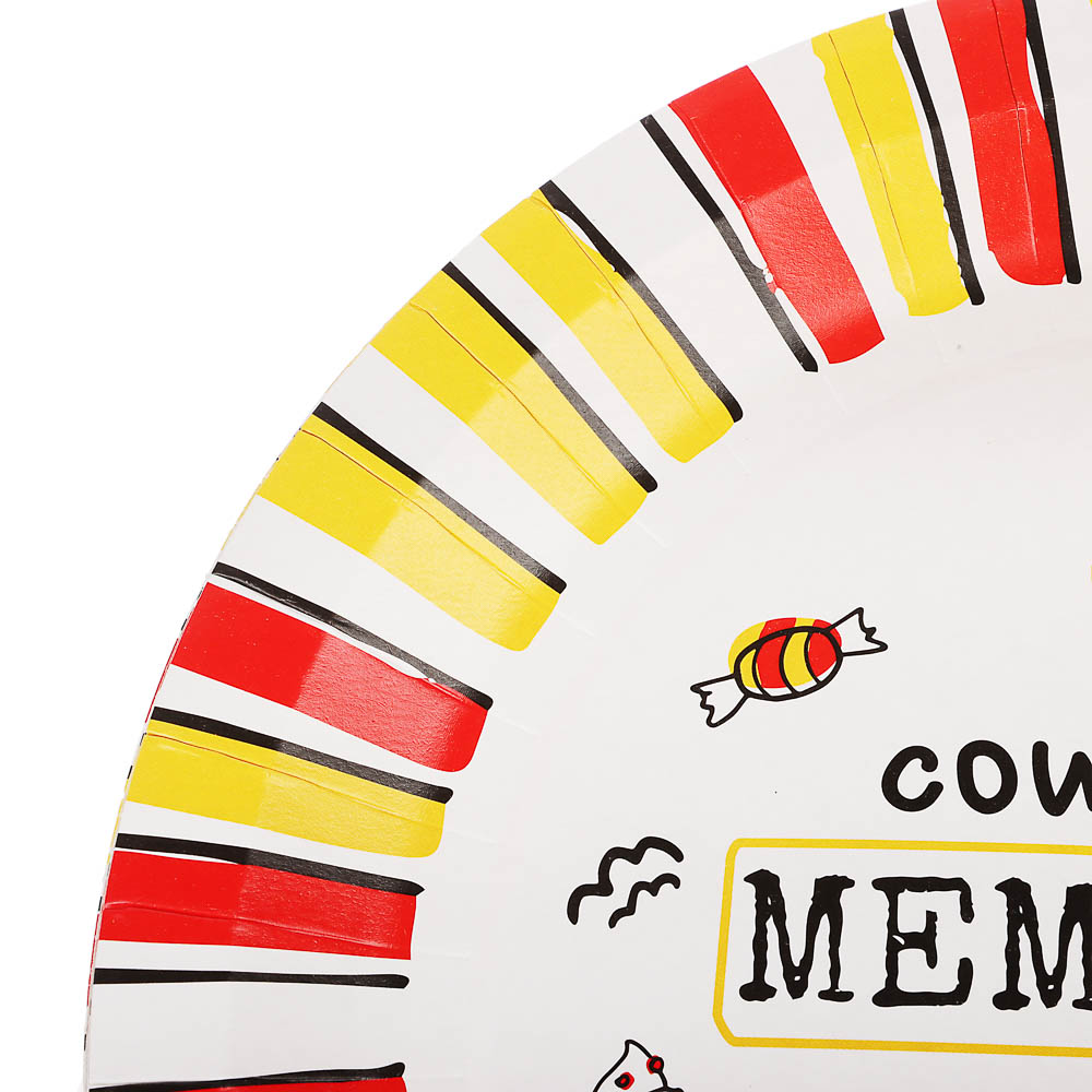 Набор бумажных одноразовых тарелок 6 шт, 23 см, в ассортименте - #17