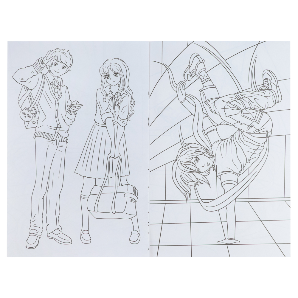 Раскраска аниме, 17х26см, 12 стр., 5 дизайнов - #11