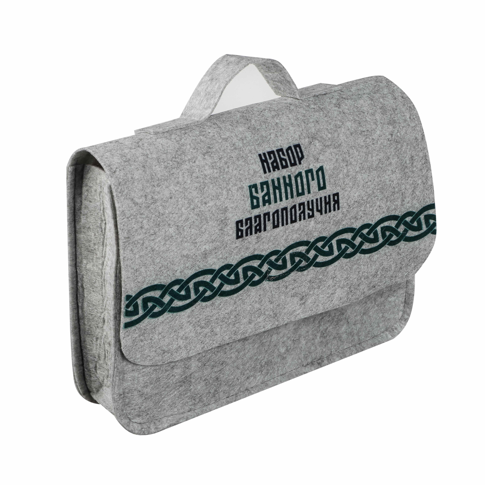 Набор для бани в портфеле "Набор банного благополучия" (шапка, рукавица, коврик, масла) - #3