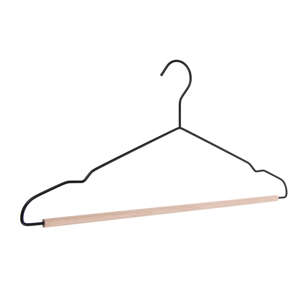 VETTA Вешалка с перекладиной, 41х19.5х0.3 см, металл, дерево, черный глянец - #2