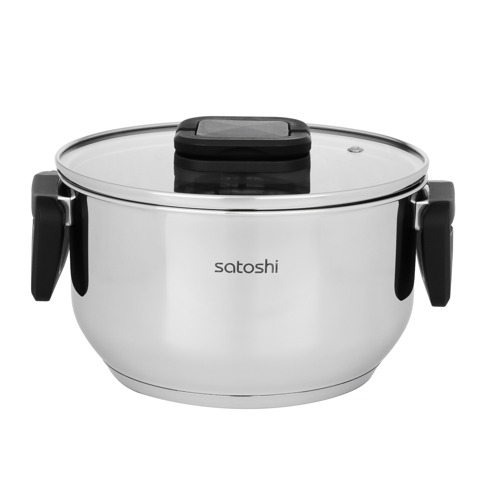 Кастрюля тм SATOSHI Манн 18х10,5см. 2,4л. со стекл. крышкой, индукция - #2