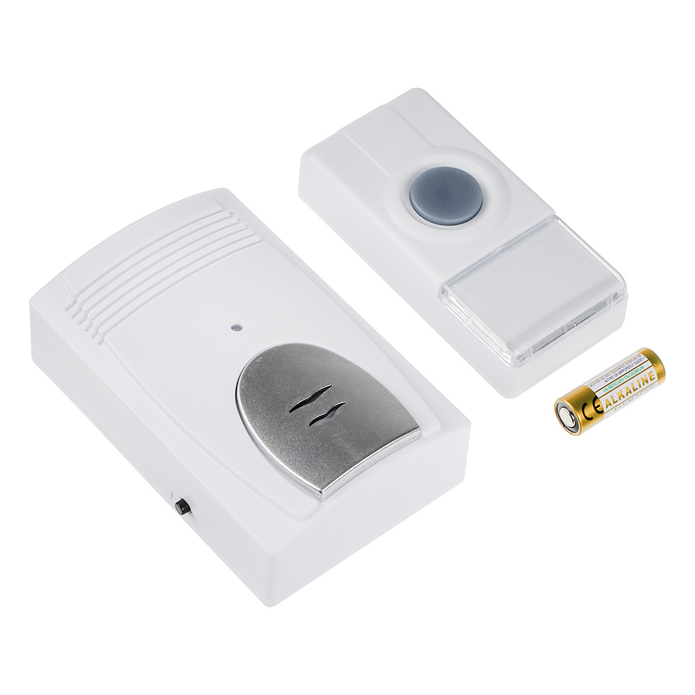 Звонок беспроводной дверной BY, 32 мелодий, 1x23A, 2xAA, с водонепроницаемой кнопкой - #1