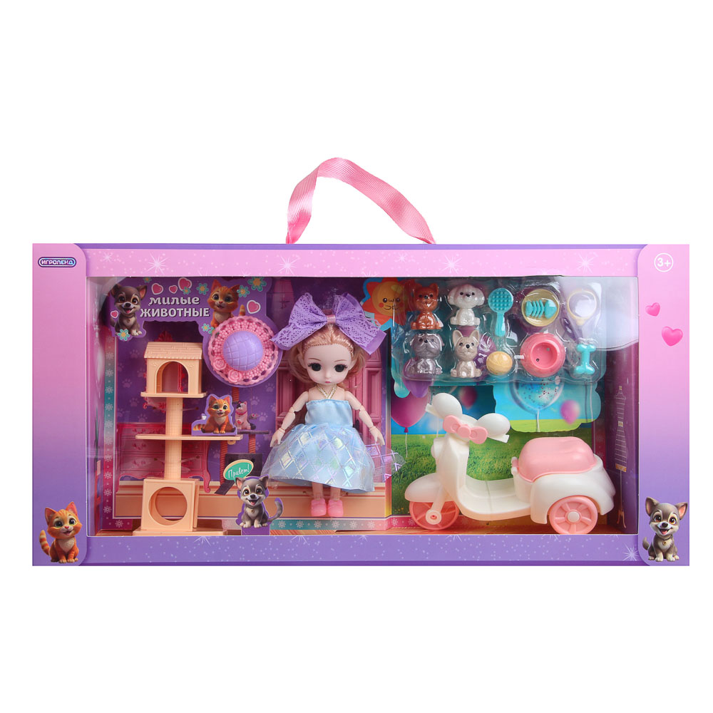 ИГРОЛЕНД Кукла 15 см с акс. и питомцами, PVC, PP, ABS, 45х8х24 см - #2