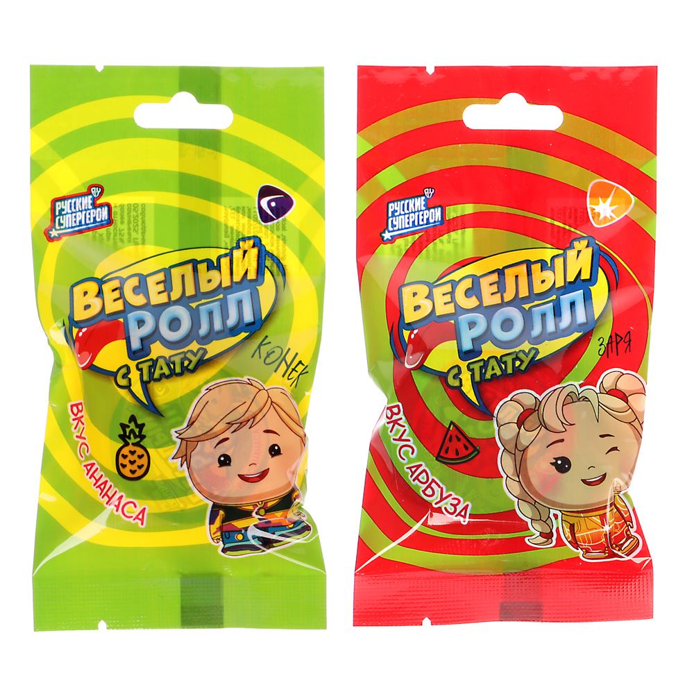 BY Русские Супергерои Жевательная резинка в рулоне с тату 12 гр. - #1