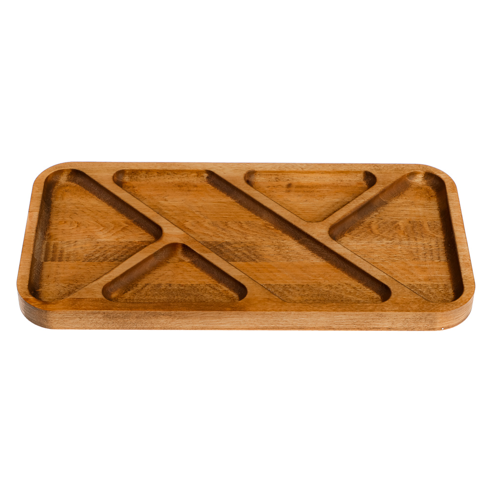 Менажница прямоугольная 5 секций, 30x15x1,8см, дерево - #2