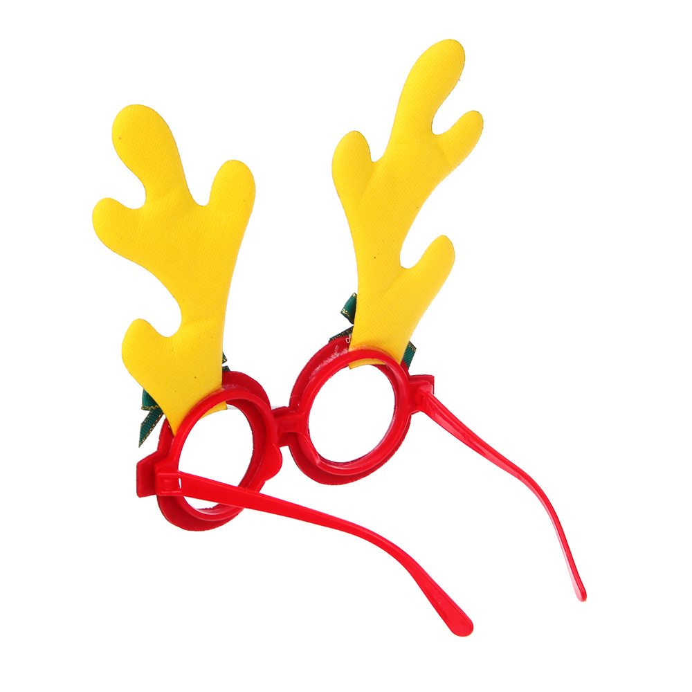 СНОУ БУМ Очки новогодние с рожками, 13см, полиэстер, пластик, 2 дизайна - #5
