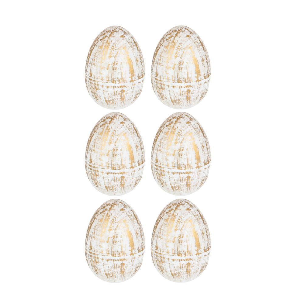 Декор "Пасхальный", в виде яиц с подвесами, поталь, 6 шт, 7 см - #2