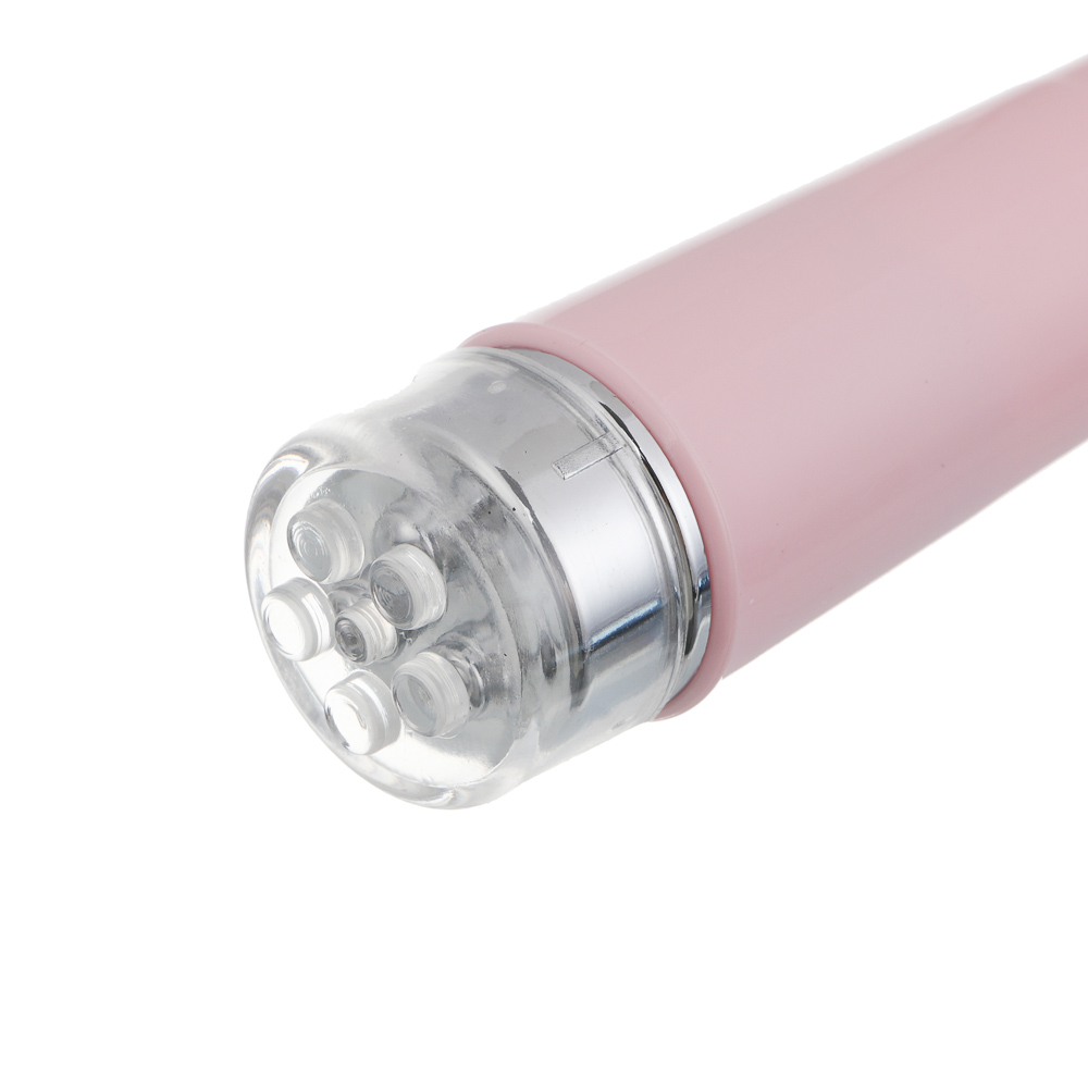 LEBEN Массажер для лица лифтинговый, вибрационный, 4 насадки, 1xAA (не в компл.), розовый - #4