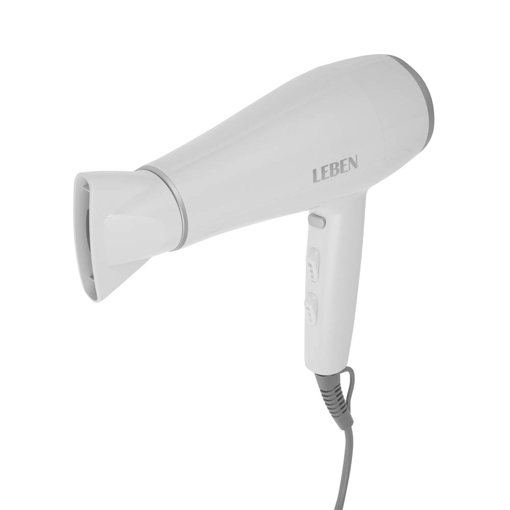 LEBEN Фен для волос, 2200 Вт, 2 скорости, 3 темп.реж., белый, концентратор - #3