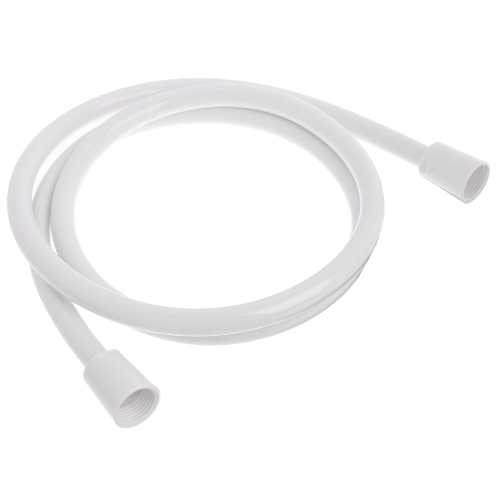 Шланг для душа, 150см, 1/2"(Имп)-1/2"(Имп), ПВХ, пластик, белый - #1
