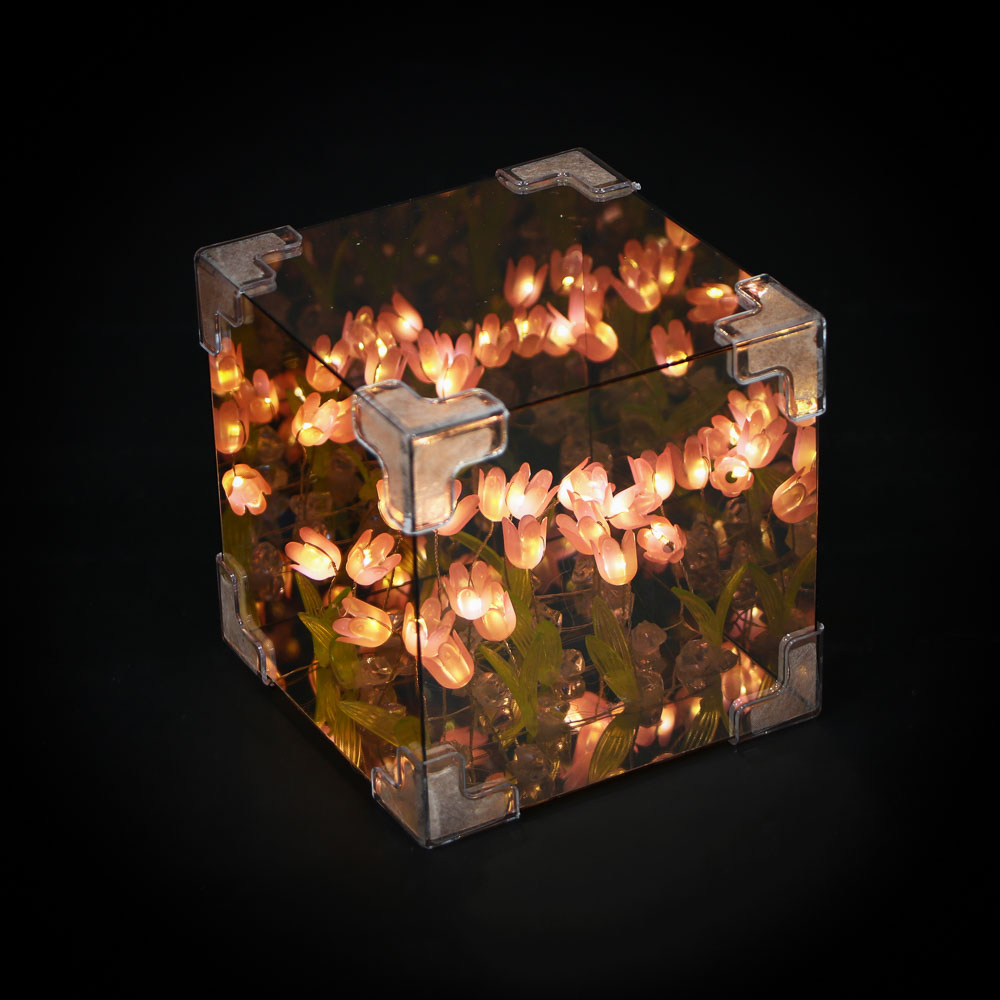 Ночник 3d с тюльпанами, 10х10см, пластик, 3хAG13, 3 вида - #1