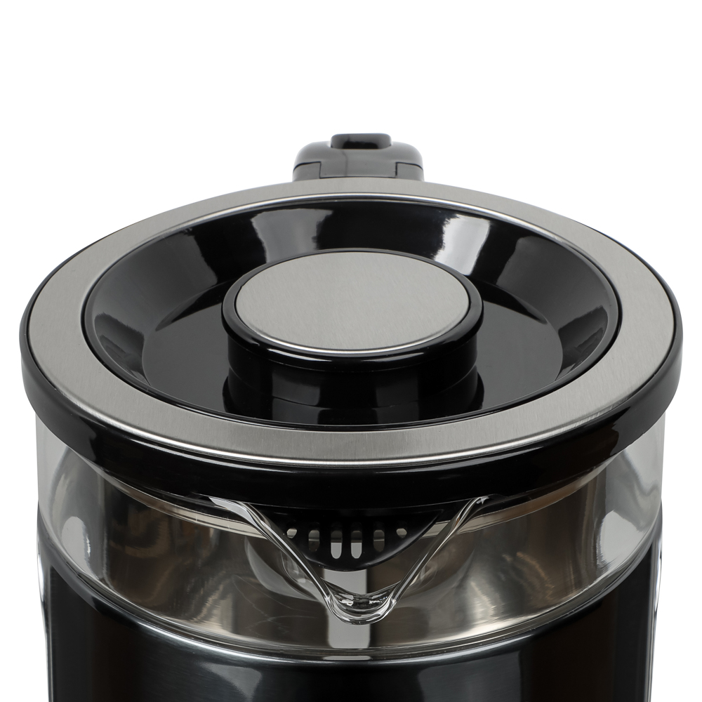 LEBEN Чайник электрический 1,8л, 1500Вт, стеклянная колба, металл, пластик, серый - #7