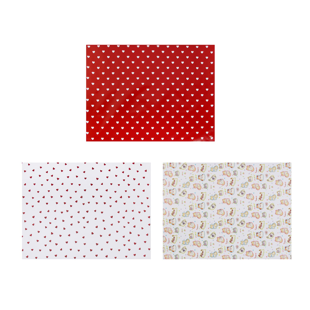 Бумага для упаковки подарков тм LADECOR 70х100 см, 70 г, односторонняя, 3 дизайна - #1