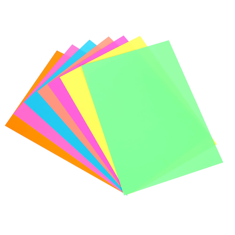 Картон цветной FLOMIK флуоресцентный мелованный, А4, 7 цветов, 7 листов - #3
