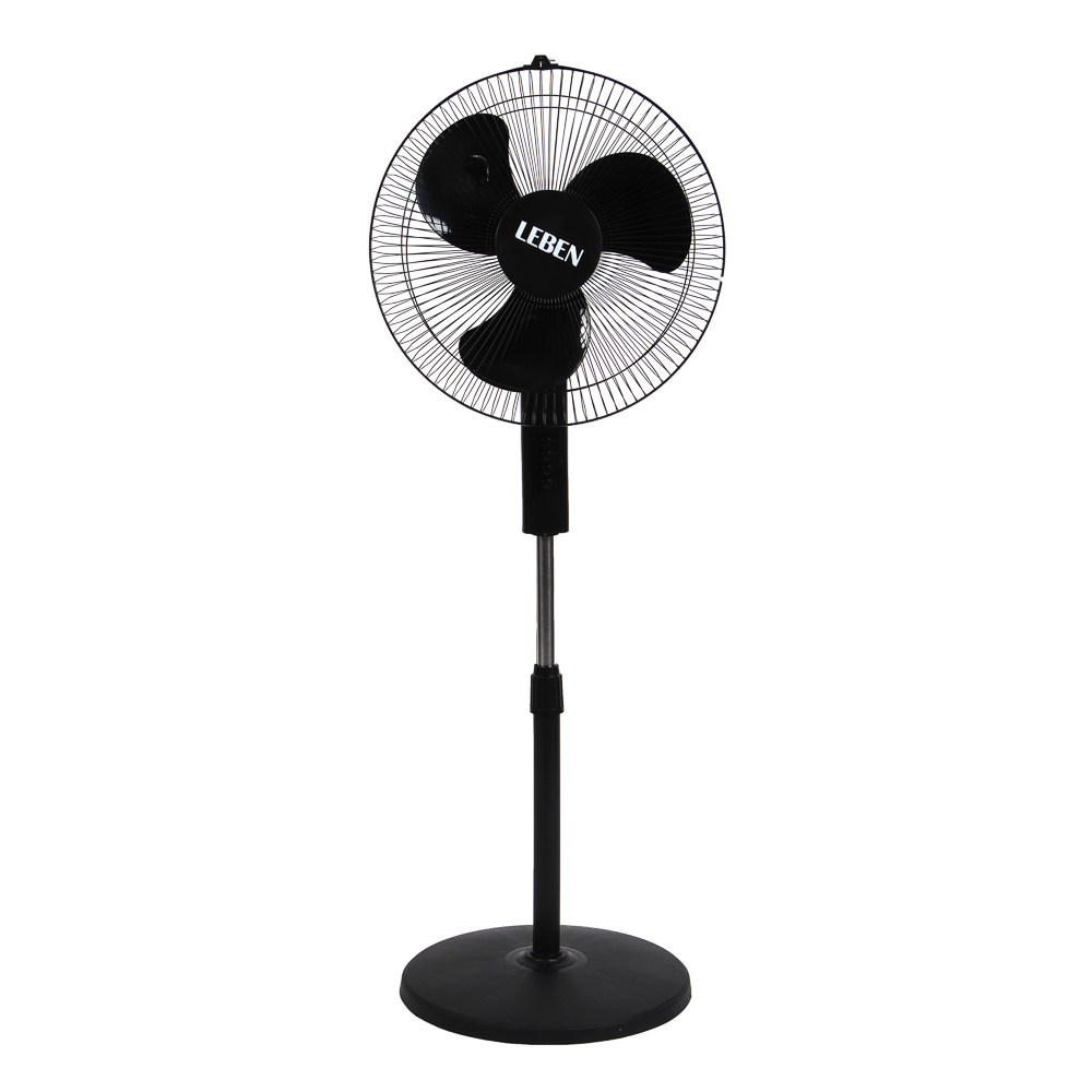 Вентилятор напольный тм LEBEN 45Вт, 3 скорости, диаметр 43см, 220в, черный - #1